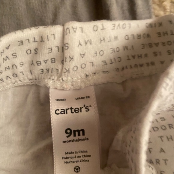 Carters 9 month 3 piece outfit gender neutral word art happy little loved - Picture 7 of 7